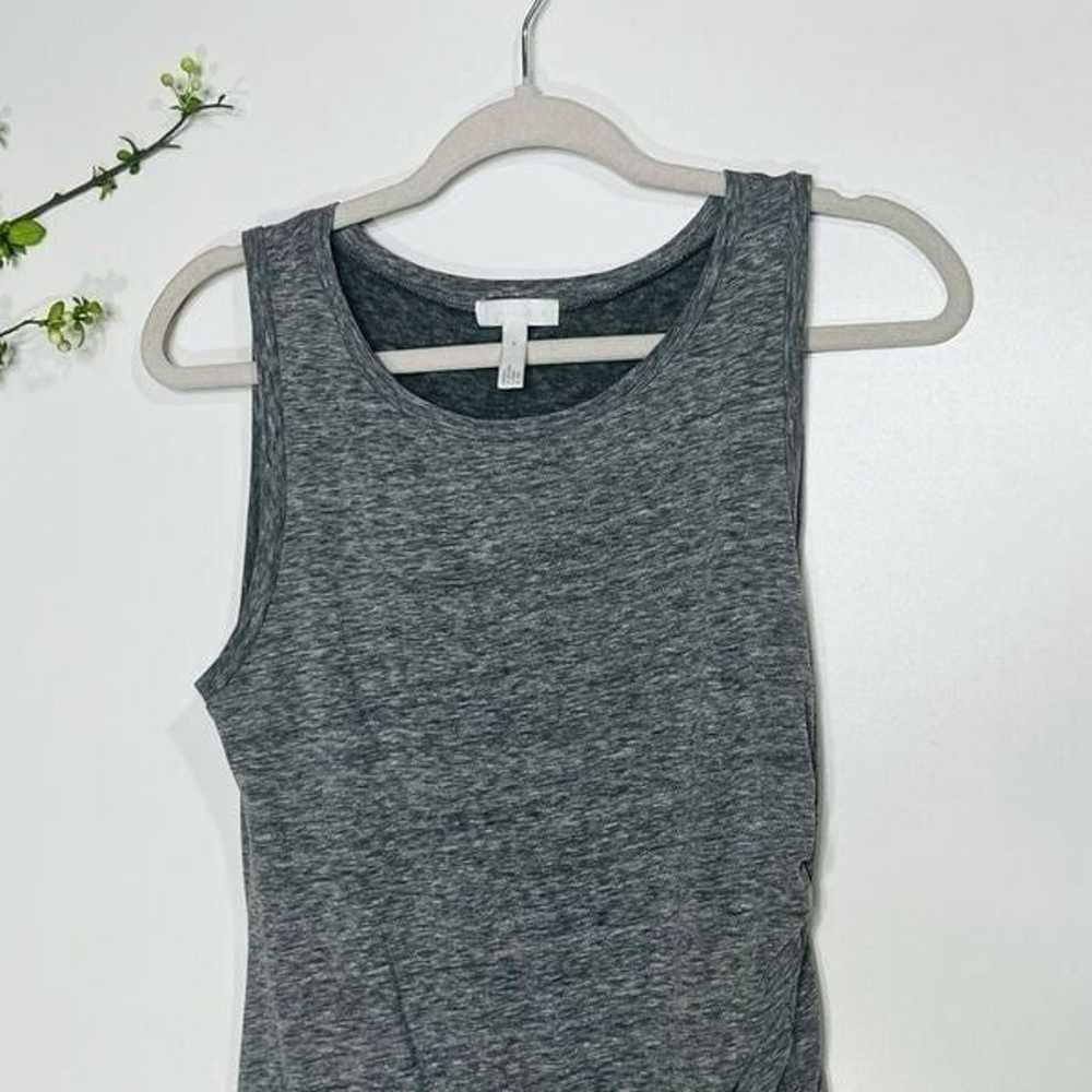 Leith Gray Cotton Poly Tank Dress Ruched Side - image 3