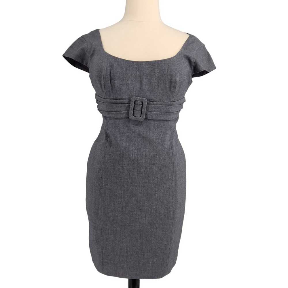 Vintage Evan-Picone Gray Suiting Sheath Dress 14 … - image 1