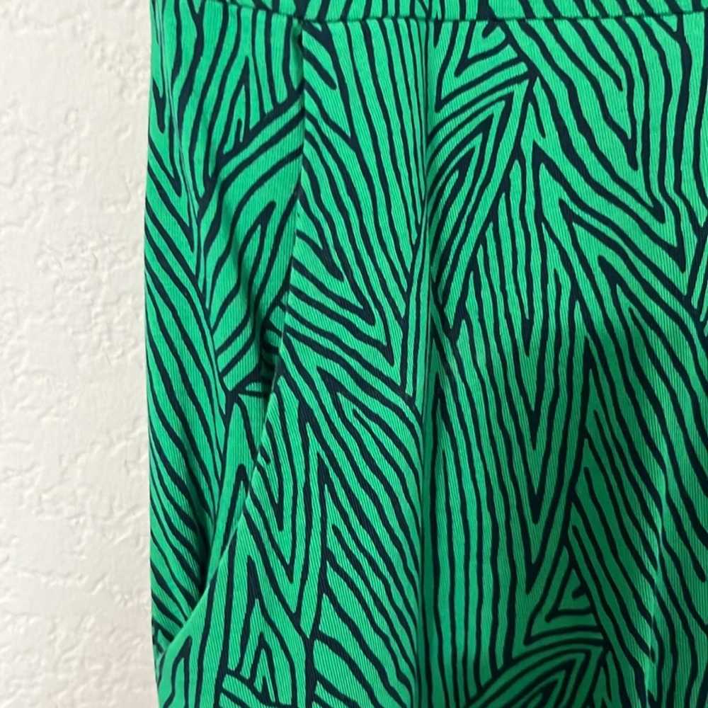 Boden Green Navy Leaf Pattern Maxi Dress 16/18L - image 6