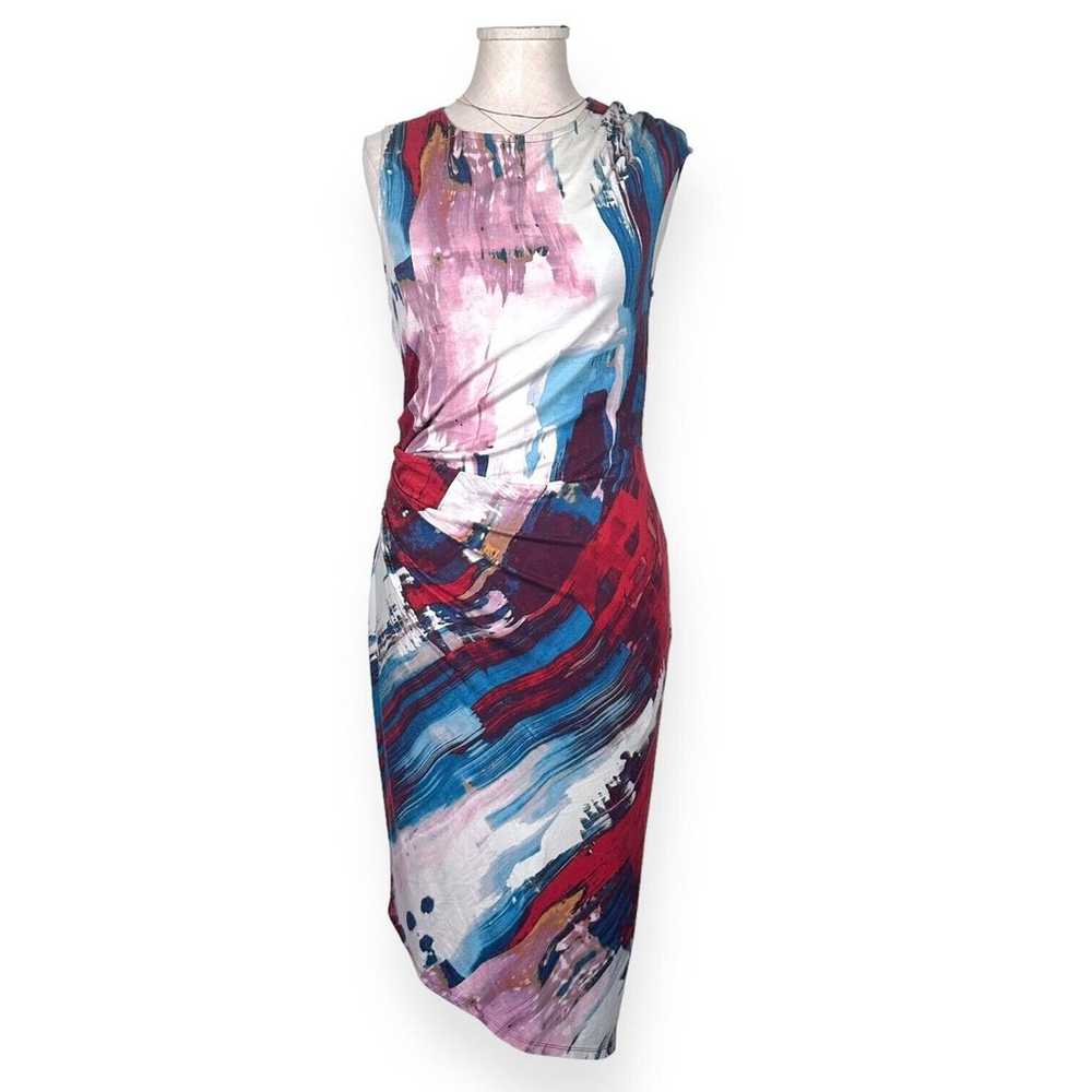 RACHEL ROY Abstract Dress Asymmetrical Ruched Mul… - image 2