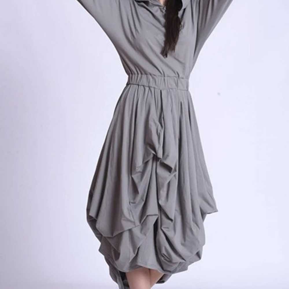 Loose Asymmetric Hooded Dress - image 1