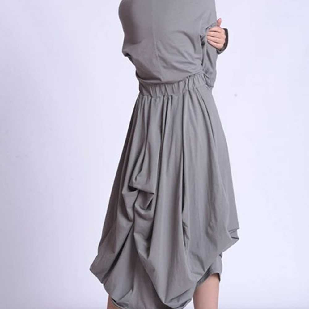 Loose Asymmetric Hooded Dress - image 2