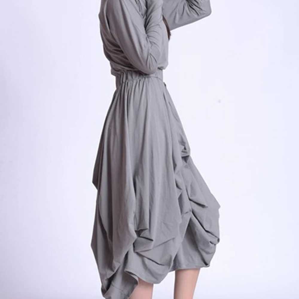 Loose Asymmetric Hooded Dress - image 4