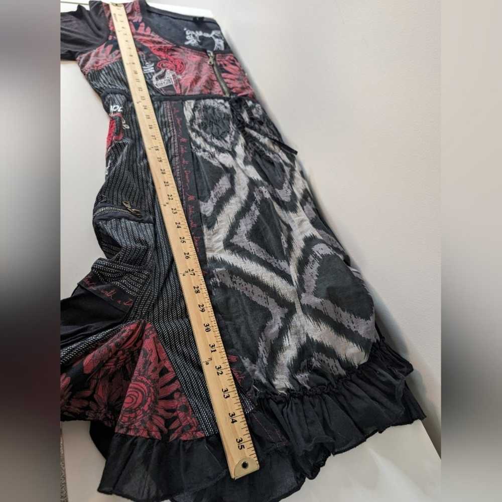 Desigual Black Red Gothic Dress | Size XS (36) - image 12