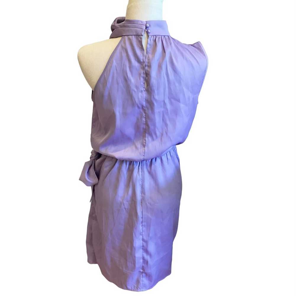 Pretty Garden Lilac Satin Mini Cocktail Dress Wra… - image 7