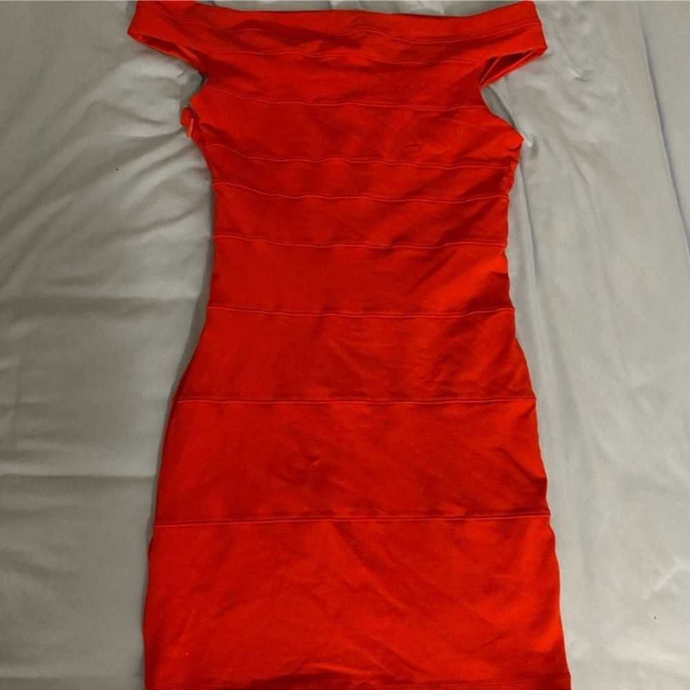 Bebe red cocktail bodycon dress Medium EUC - image 4