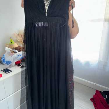 Black Windsor Lace/ Mesh Dress