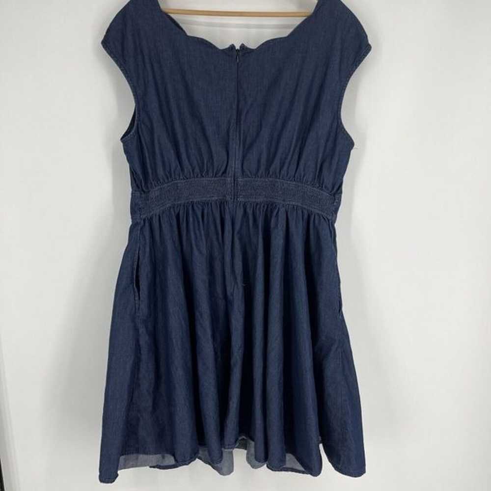 eShakti Dress Size 20W Blue Chambray Twirl Pocket… - image 5