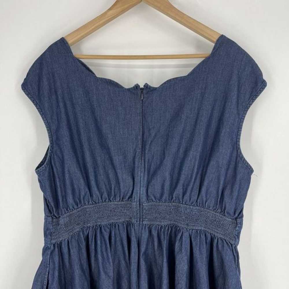 eShakti Dress Size 20W Blue Chambray Twirl Pocket… - image 6
