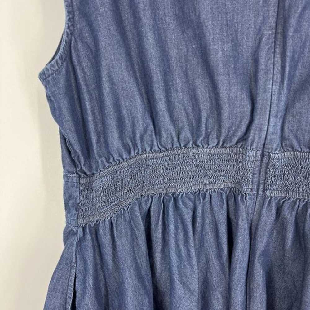 eShakti Dress Size 20W Blue Chambray Twirl Pocket… - image 7
