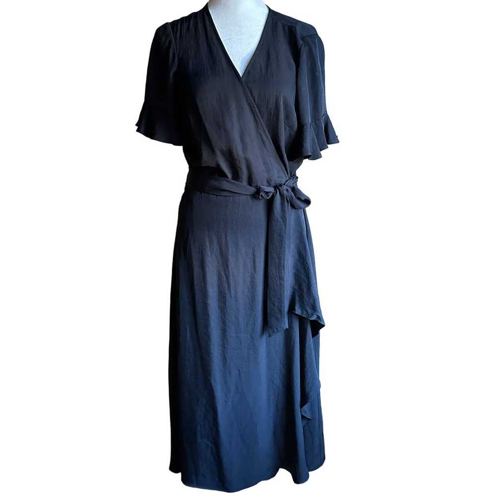 MADEWELL | Ruffle-Sleeve Wrap Dress - Black | Siz… - image 1
