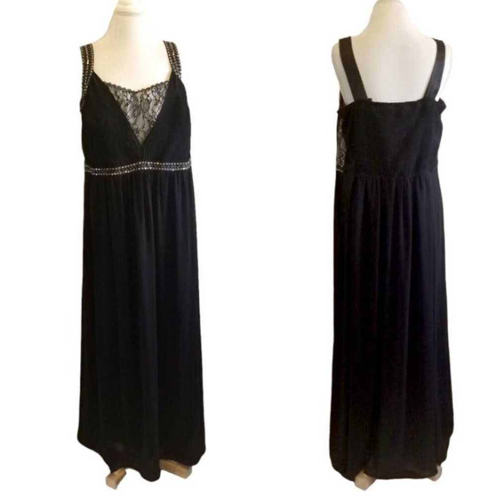 Womens Formal Long Dress Black Sleeveless Lace Be… - image 2