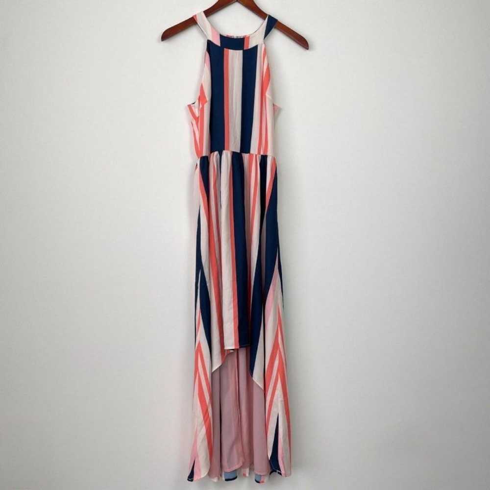 Blushing Heart Halter Striped High Low Maxi Dress… - image 4