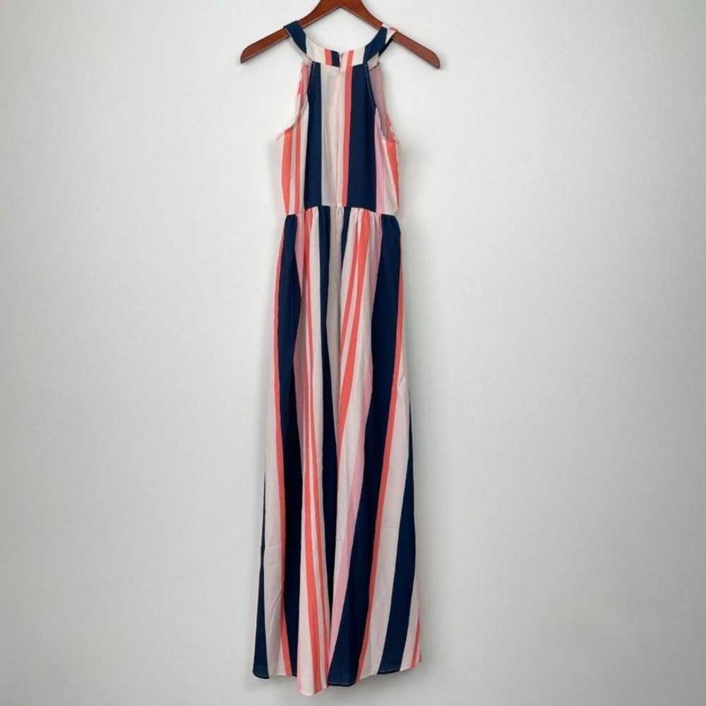 Blushing Heart Halter Striped High Low Maxi Dress… - image 5