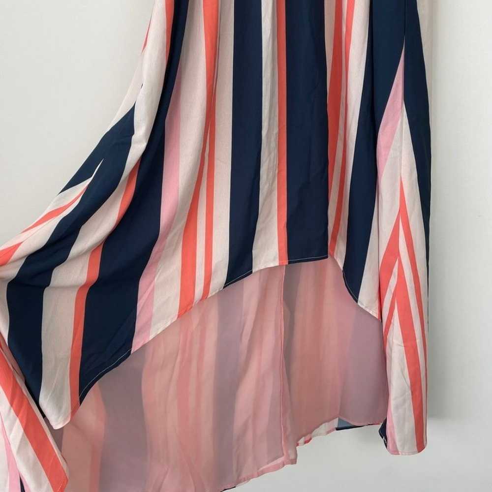 Blushing Heart Halter Striped High Low Maxi Dress… - image 8