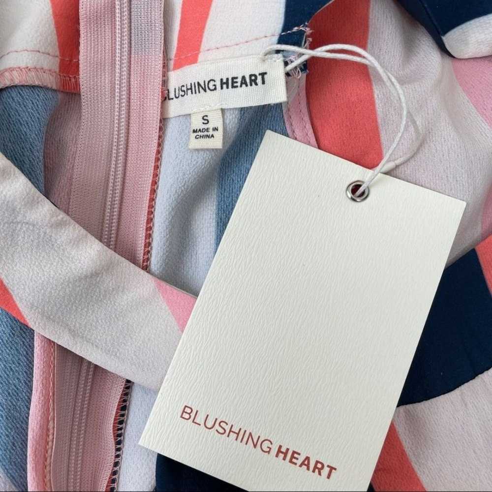 Blushing Heart Halter Striped High Low Maxi Dress… - image 9