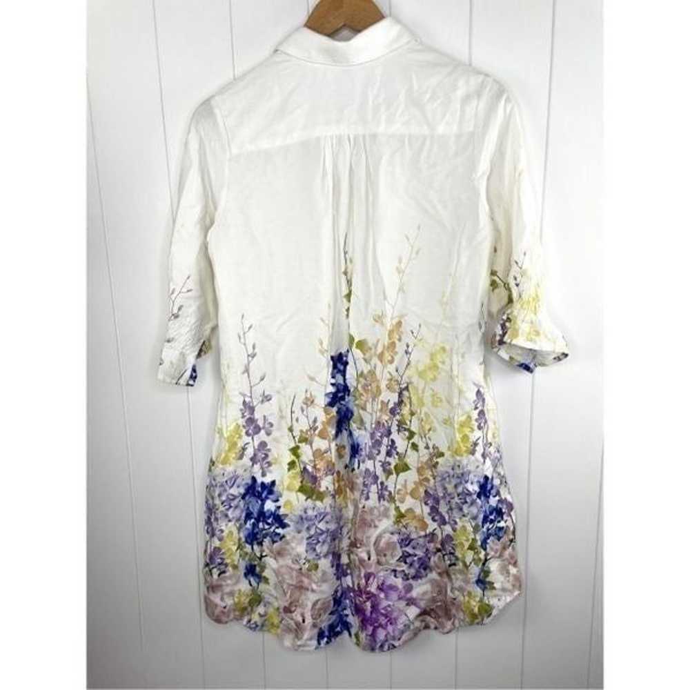 Boho Chic Button Down Floral Tunic Dress Size S - image 5