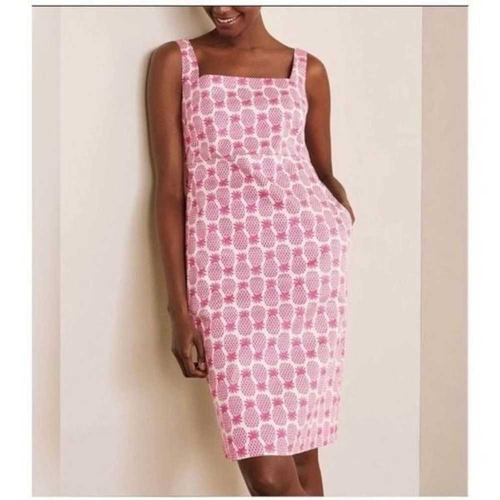 Boden Yolande pink pineapple shift dress size 8 - image 2