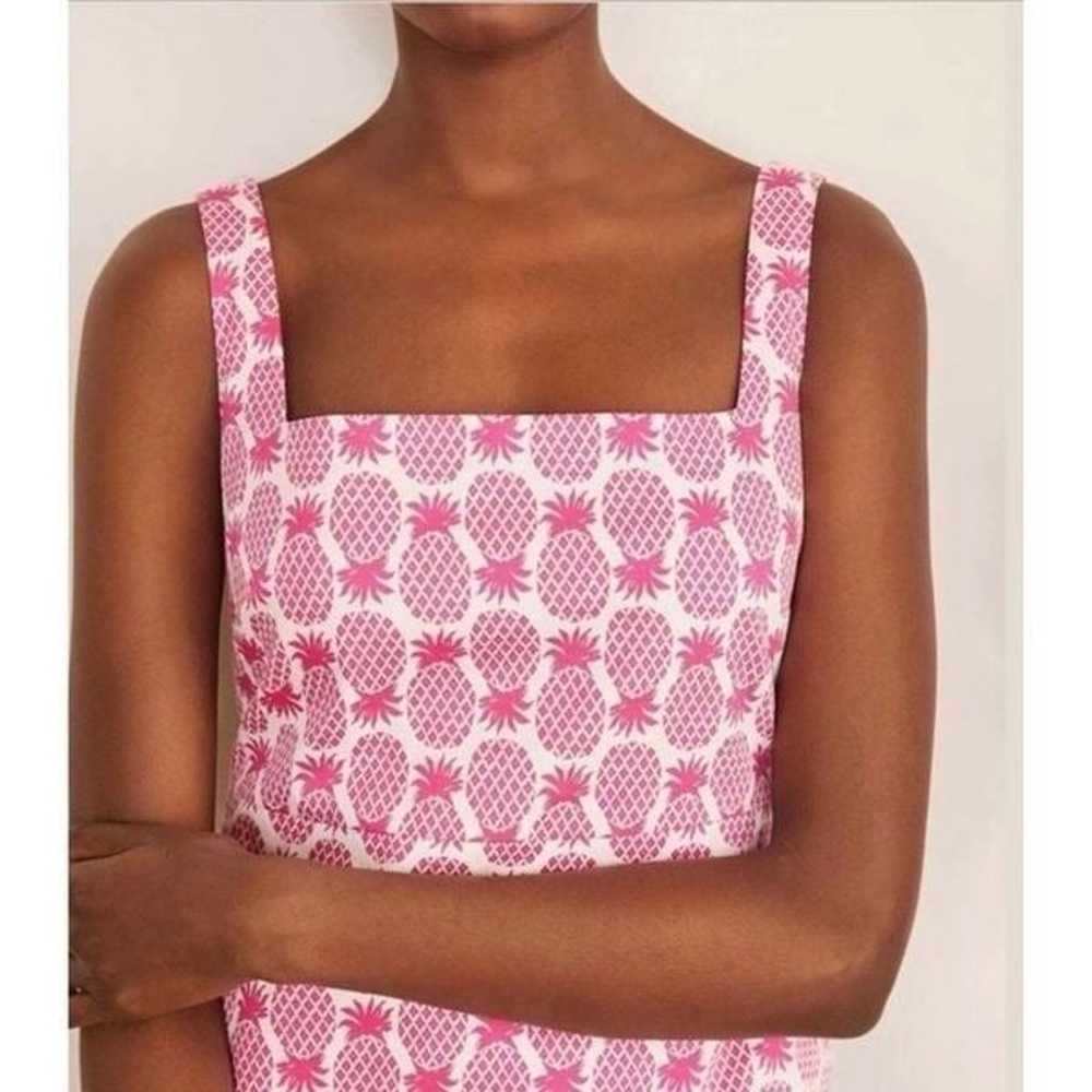 Boden Yolande pink pineapple shift dress size 8 - image 4