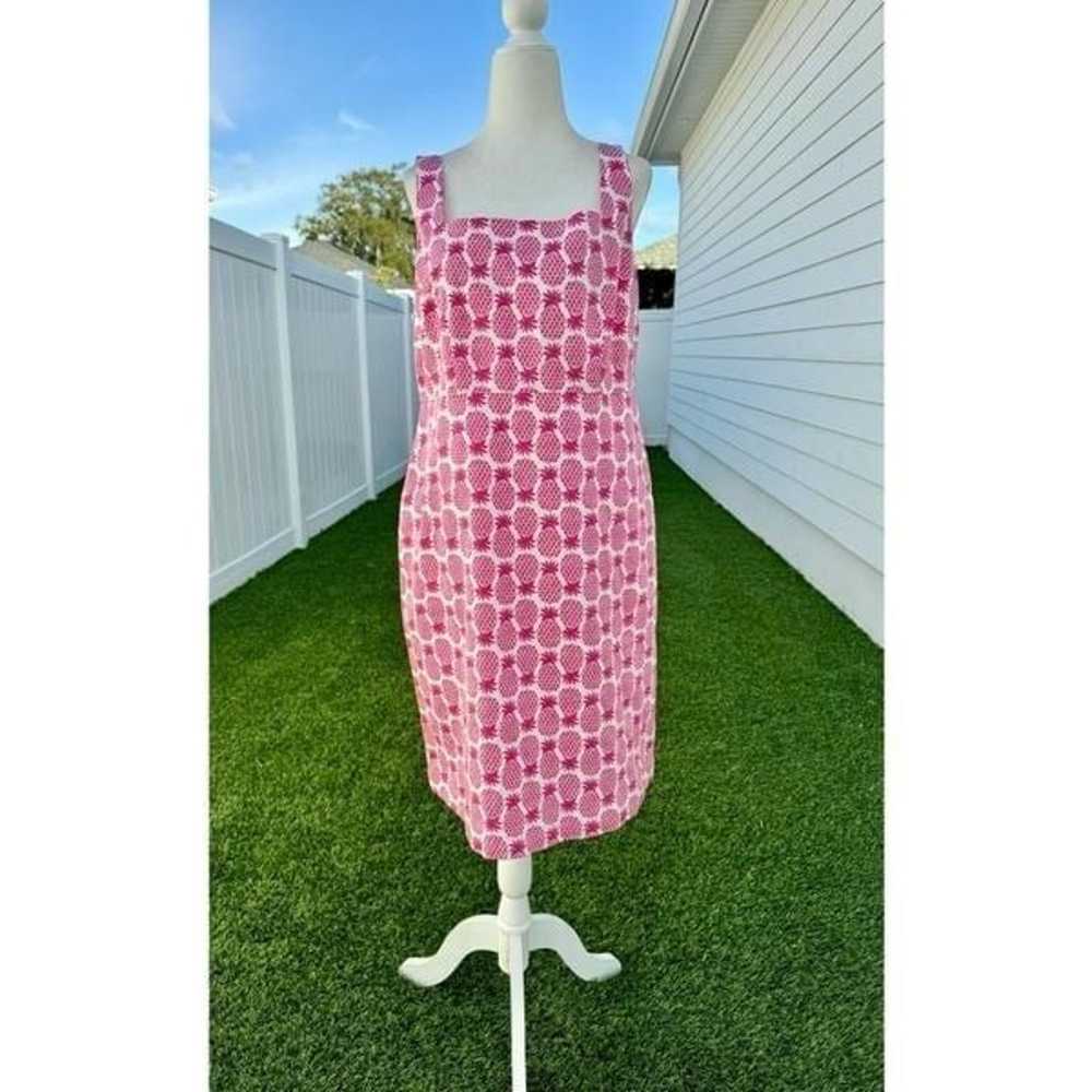 Boden Yolande pink pineapple shift dress size 8 - image 5