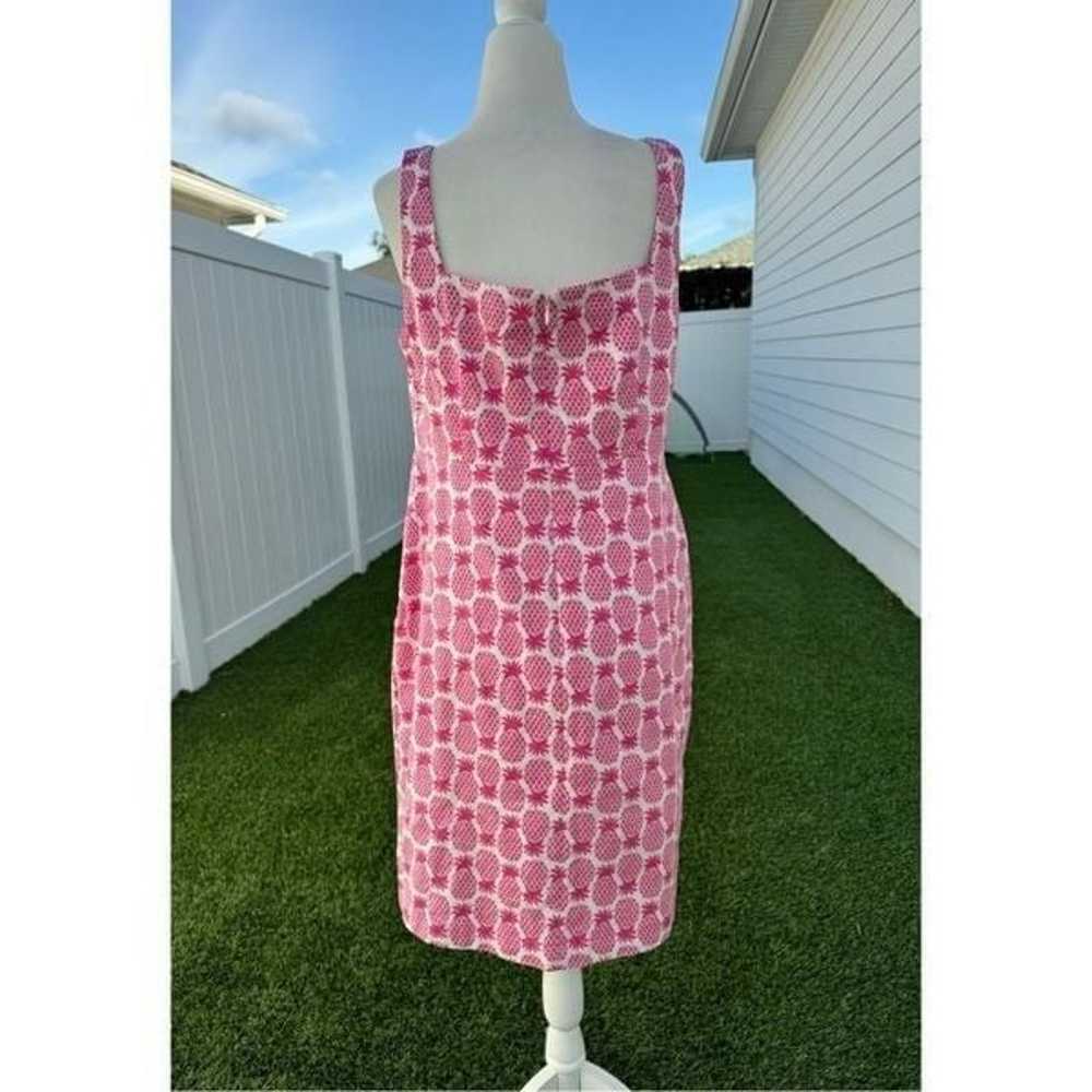 Boden Yolande pink pineapple shift dress size 8 - image 6