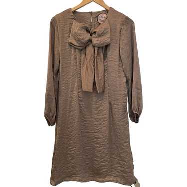 Almatrichi Dress Womens Size 10 Brown Large Bow E… - image 1