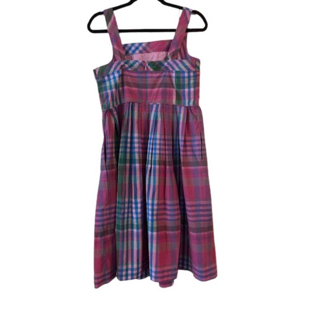 J. Crew Apron Midi Sundress in Magenta Plaid Cott… - image 5