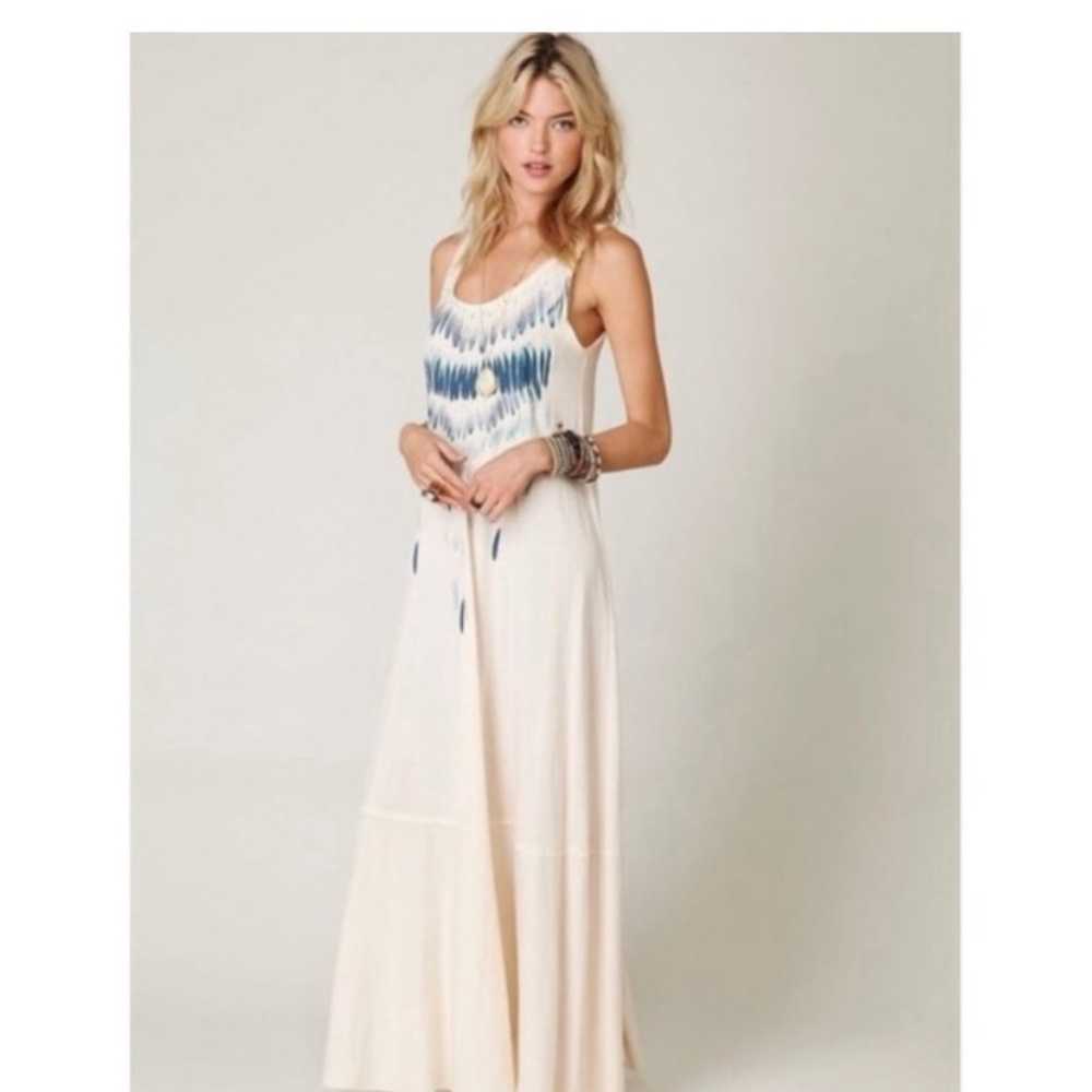 Free People Watercolor Feathers Maxi Dress - image 1