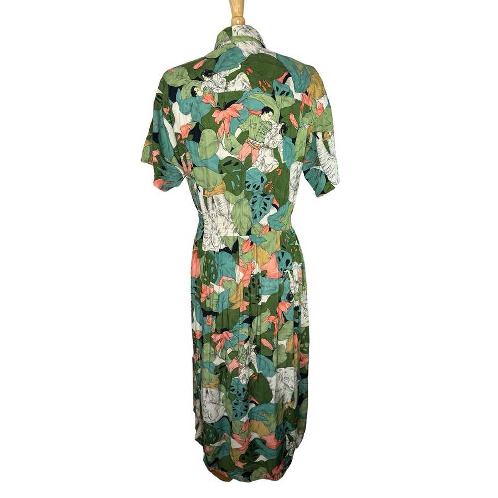 CAROL ANDERSON 80s Vintage Tropical Safari Dress … - image 3
