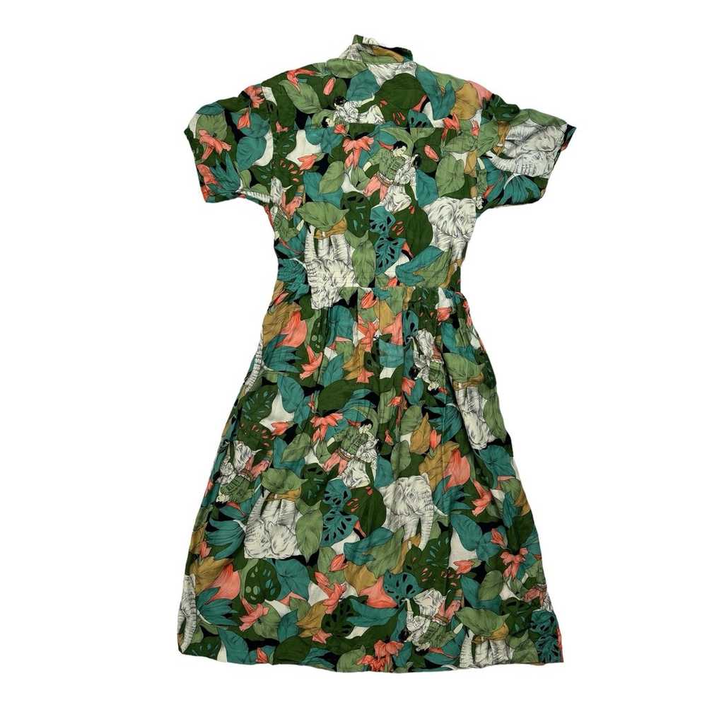CAROL ANDERSON 80s Vintage Tropical Safari Dress … - image 5