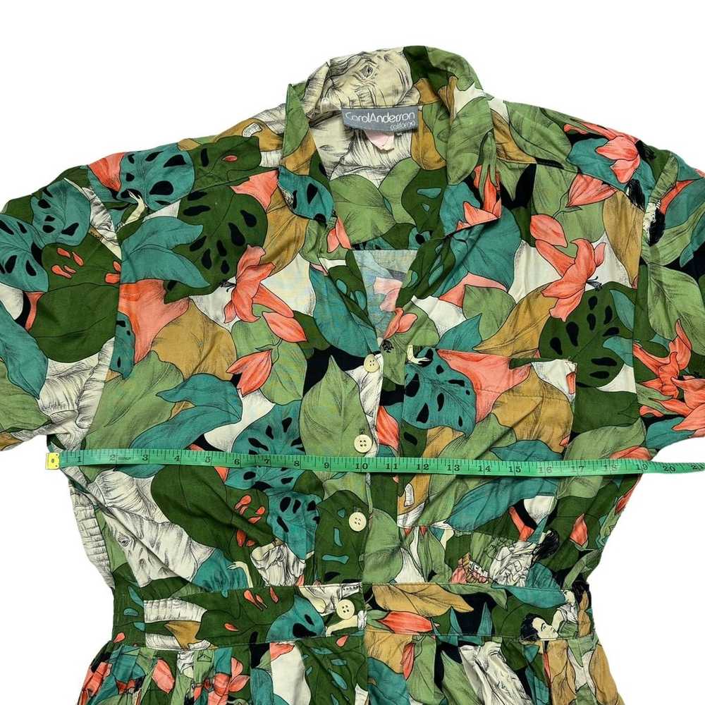 CAROL ANDERSON 80s Vintage Tropical Safari Dress … - image 7