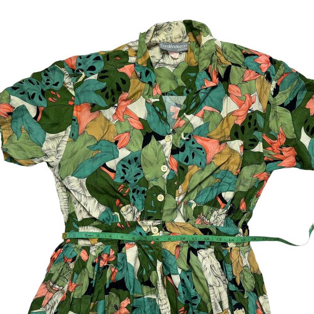 CAROL ANDERSON 80s Vintage Tropical Safari Dress … - image 8