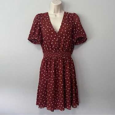 Madewell Smocked Waist Polka Dot Mini Dress Size L - image 1