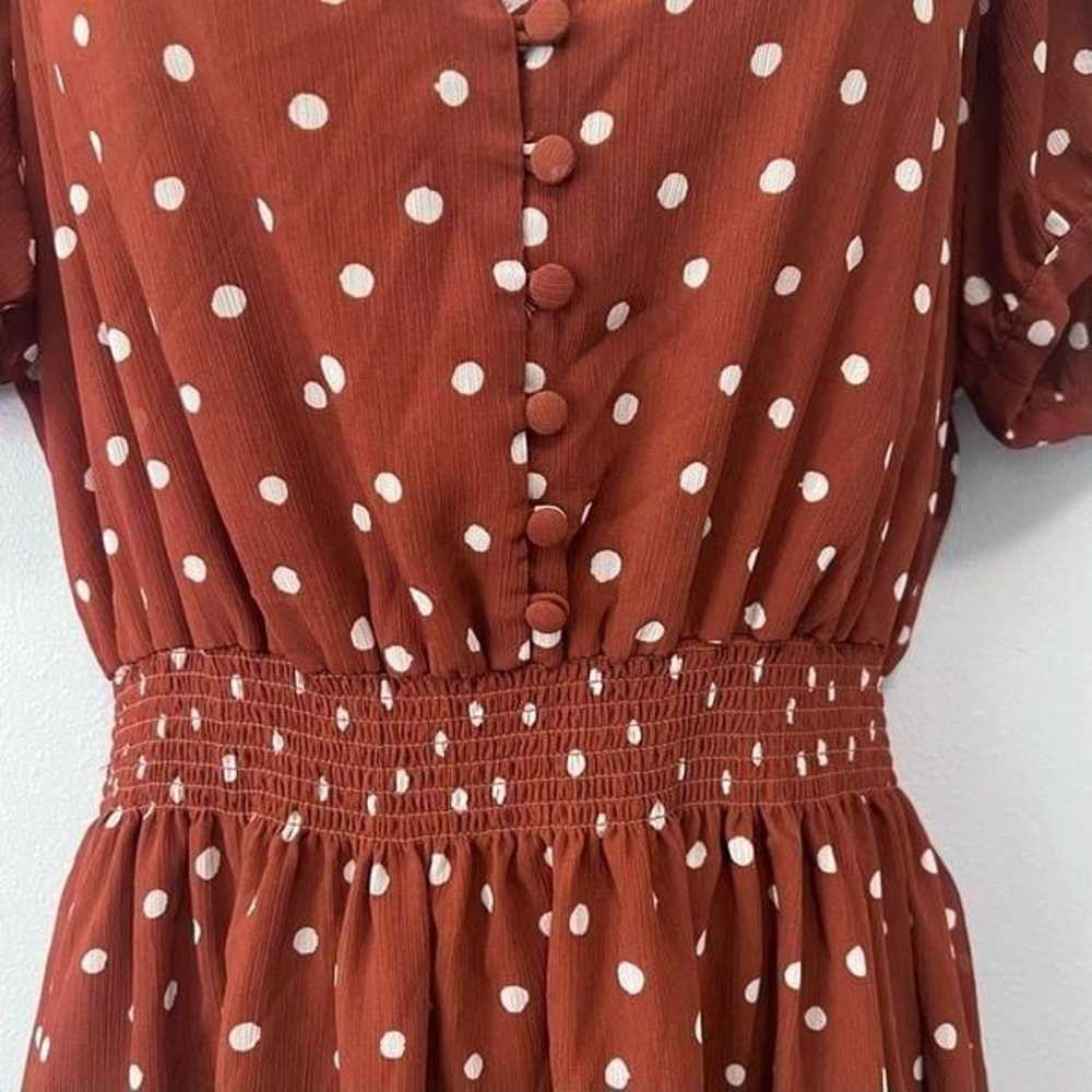 Madewell Smocked Waist Polka Dot Mini Dress Size L - image 4