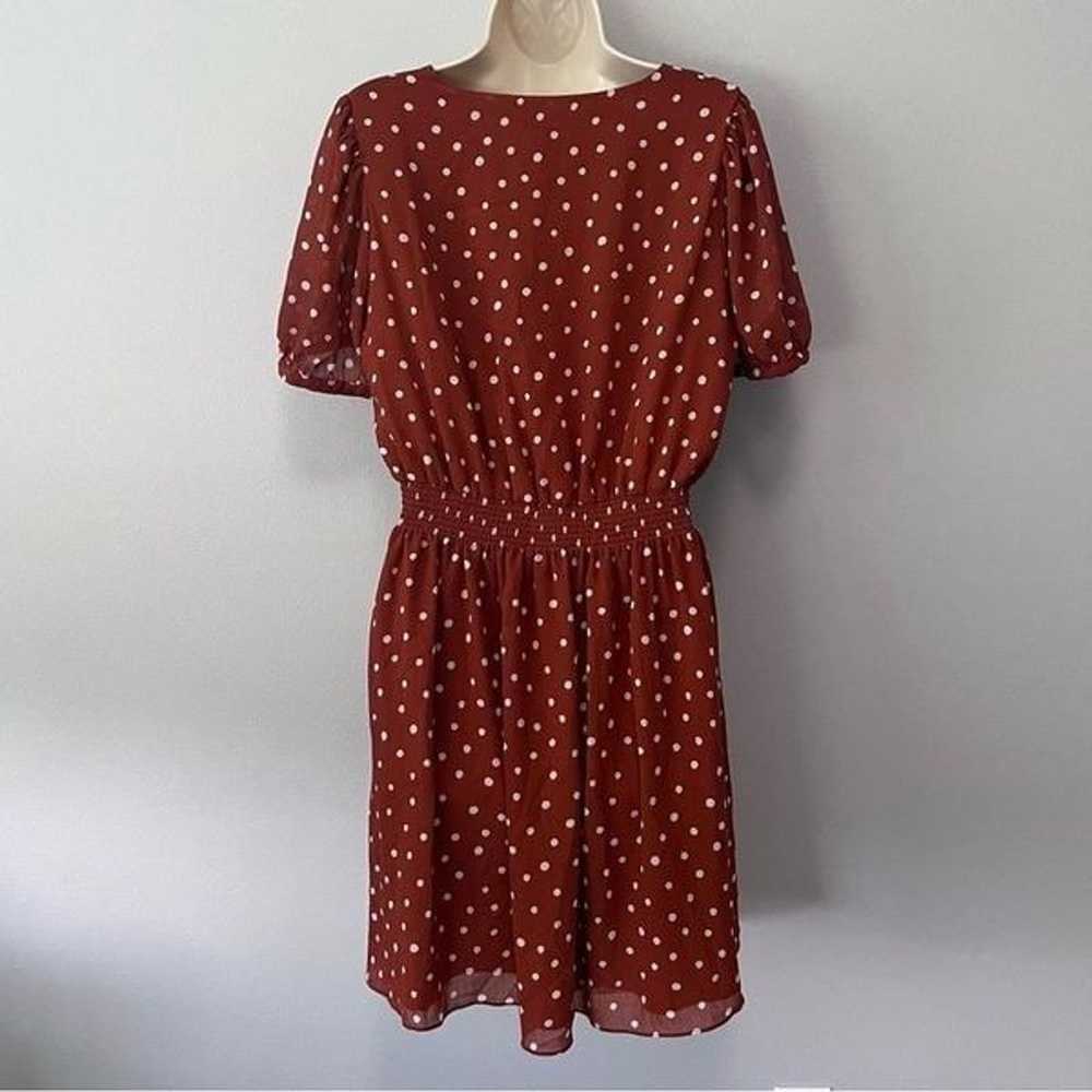 Madewell Smocked Waist Polka Dot Mini Dress Size L - image 6
