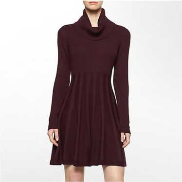 Calvin Klein Cowl Neck Knit Sweater Dress Knit Ple