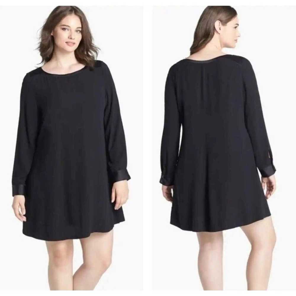 Eileen Fisher Dress Womens Small Black 100% Silk … - image 1