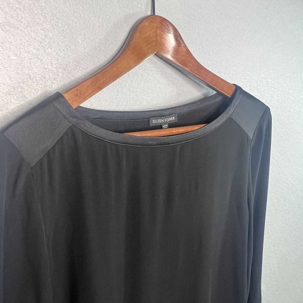 Eileen Fisher Dress Womens Small Black 100% Silk … - image 6