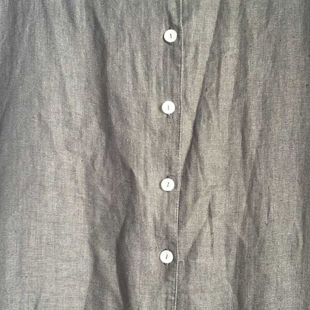 Vintage MATCH 100% linen short sleeve button down… - image 4