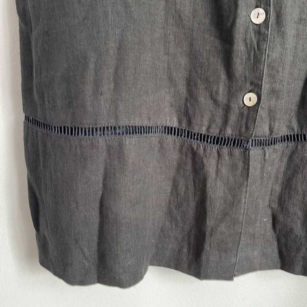 Vintage MATCH 100% linen short sleeve button down… - image 5