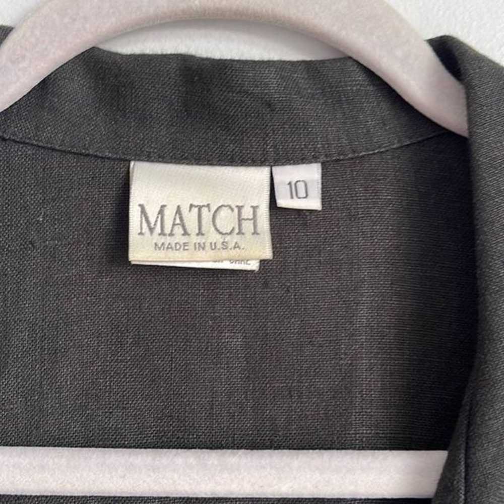 Vintage MATCH 100% linen short sleeve button down… - image 6
