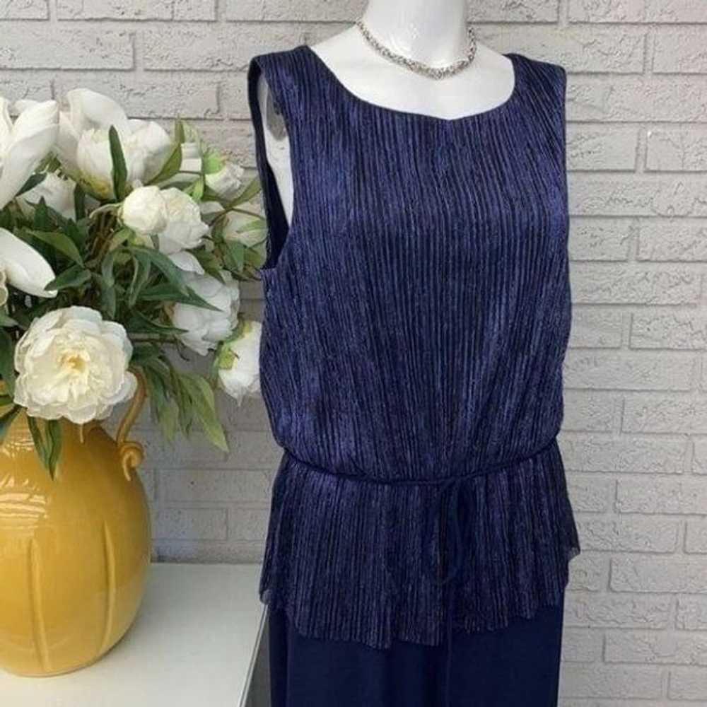 Connected Apparel Sleeveless Pleated Navy Jumpsui… - image 2