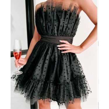 Main Strip Black Tulle Heart Dress size small