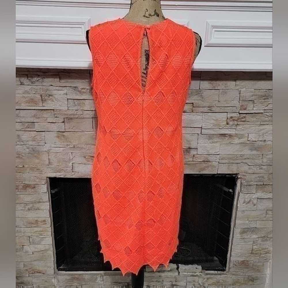 Donna Morgan Neon orange crocheted lace overlay d… - image 3