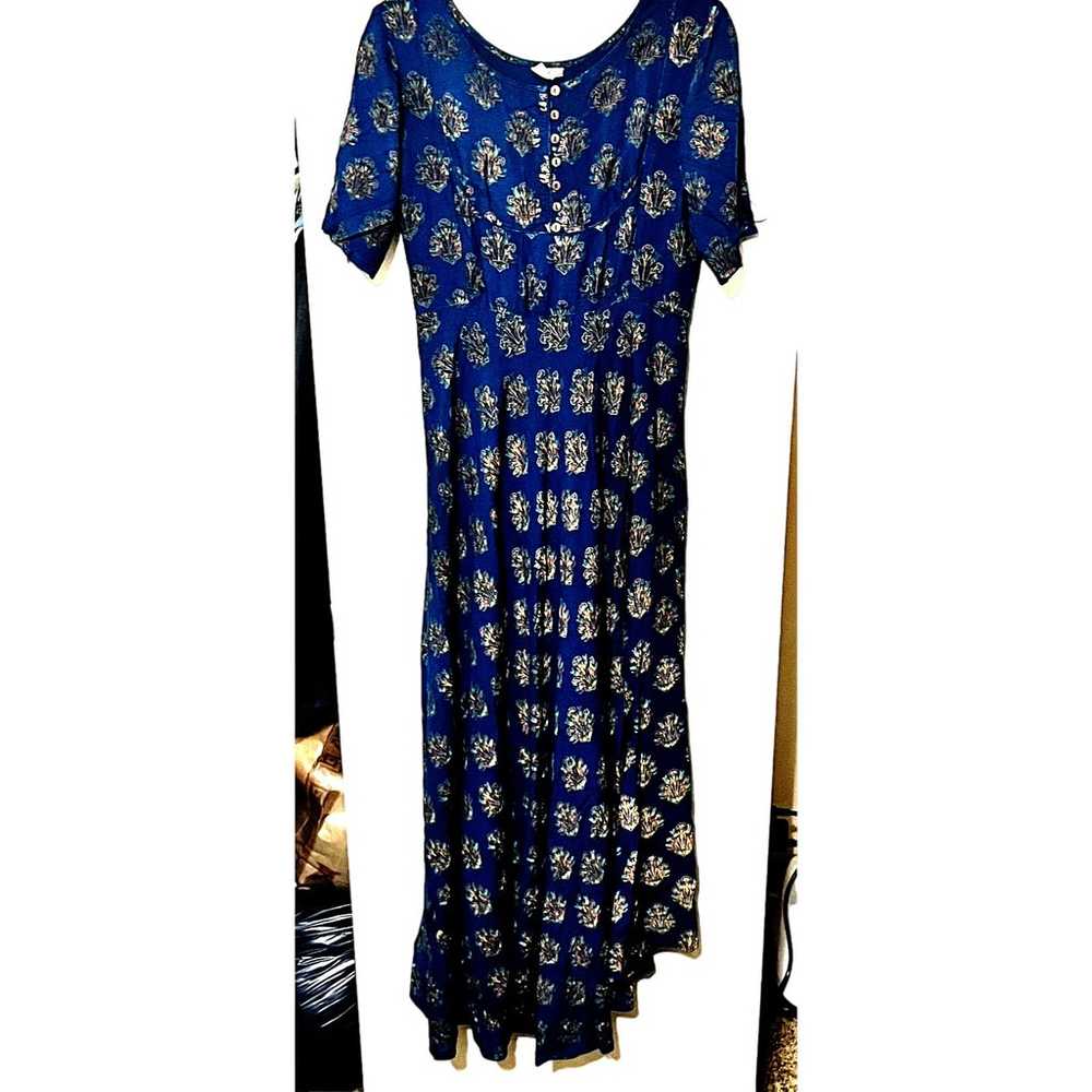 Magizham India sz Medium Chaaya Maxi Dress Teal g… - image 1