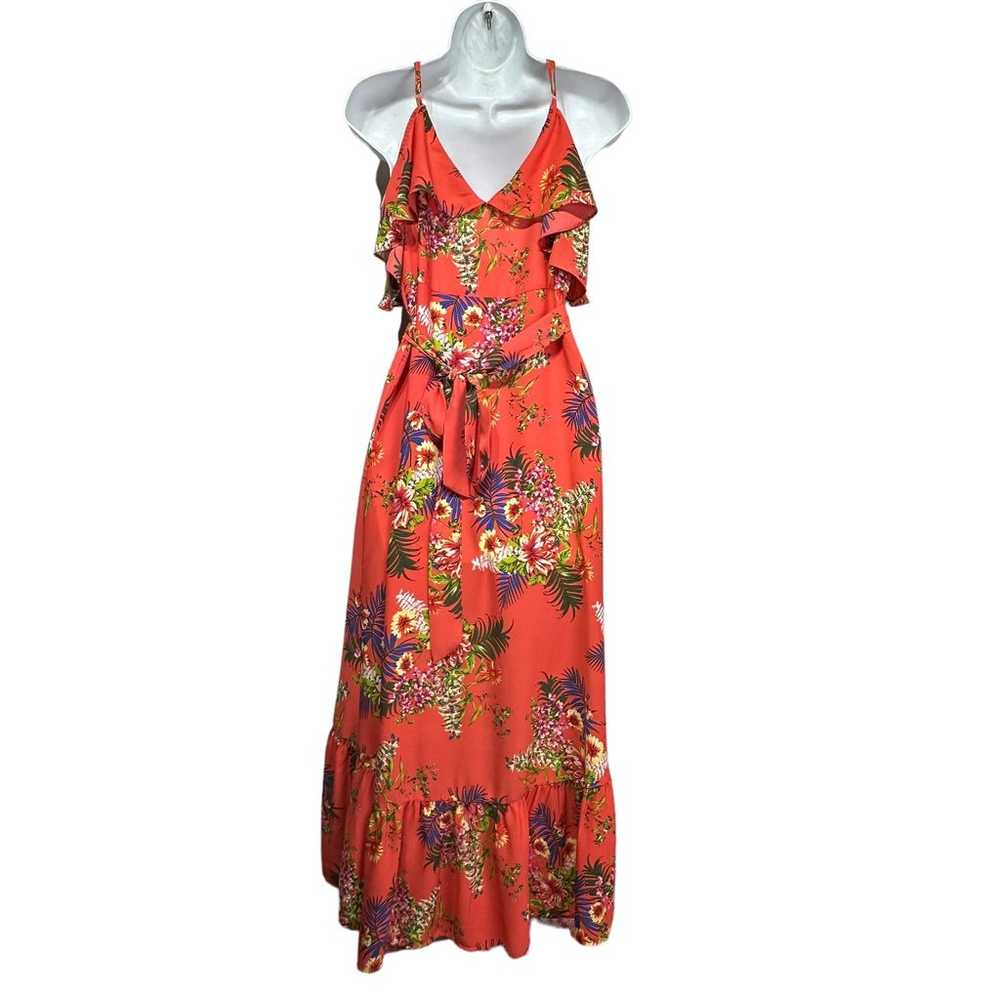 kaiya floral ruffle wrap high low dress Size L - image 3