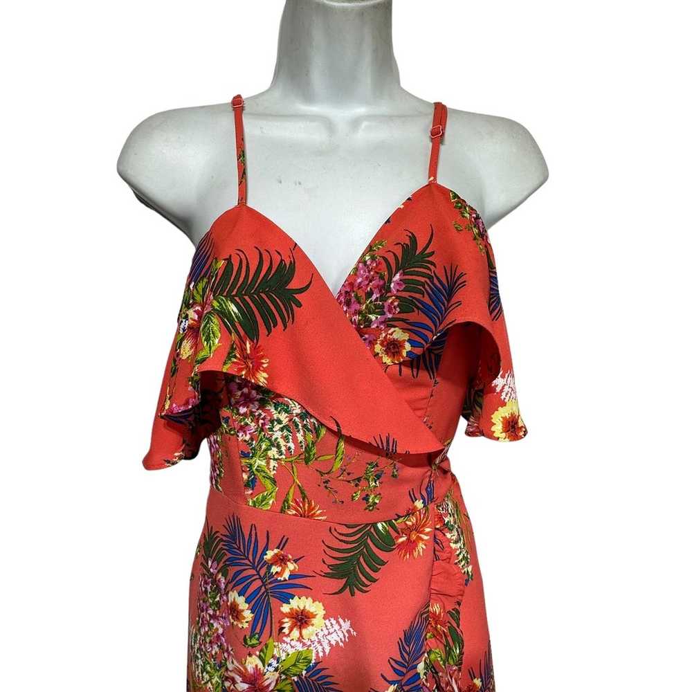 kaiya floral ruffle wrap high low dress Size L - image 8