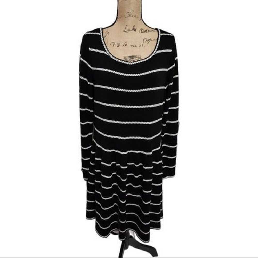 ELIZA J  Fit & Flare Striped Long Sleeve Wrap Dre… - image 2