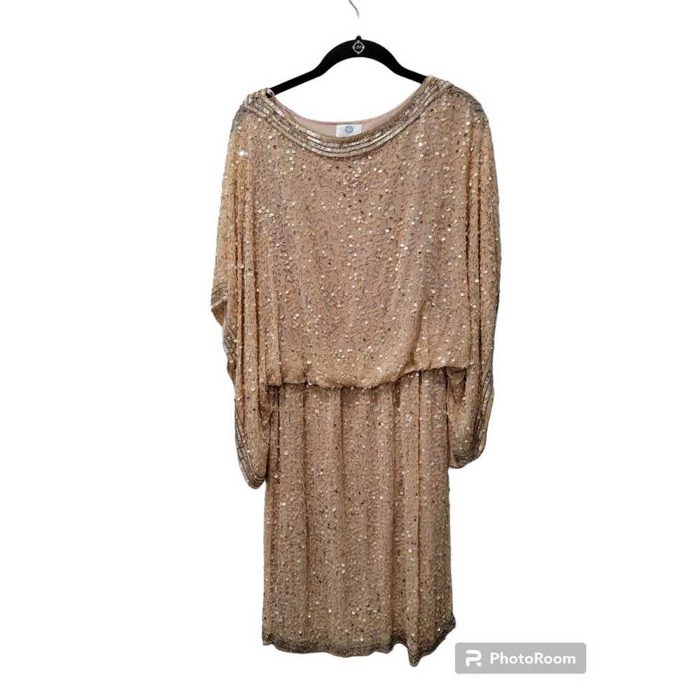 Patra Beaded Blush Dress Size 6 - image 2