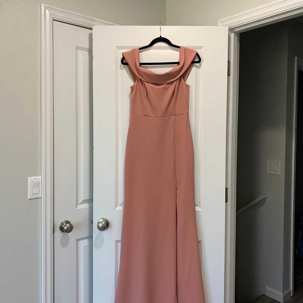 New Mauve Pink Off-the-Shoulder Maxi Dress - image 5